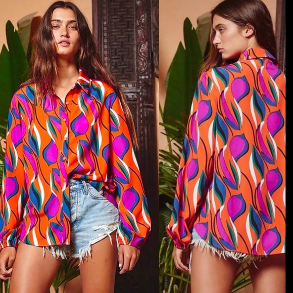 Back In Time BUCKETLIST Blouse - Picture 1 of 7